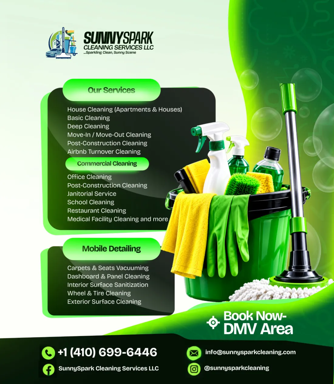 SunnySpark Cleaning Services LLC, Baltimore, Maryland Flyer