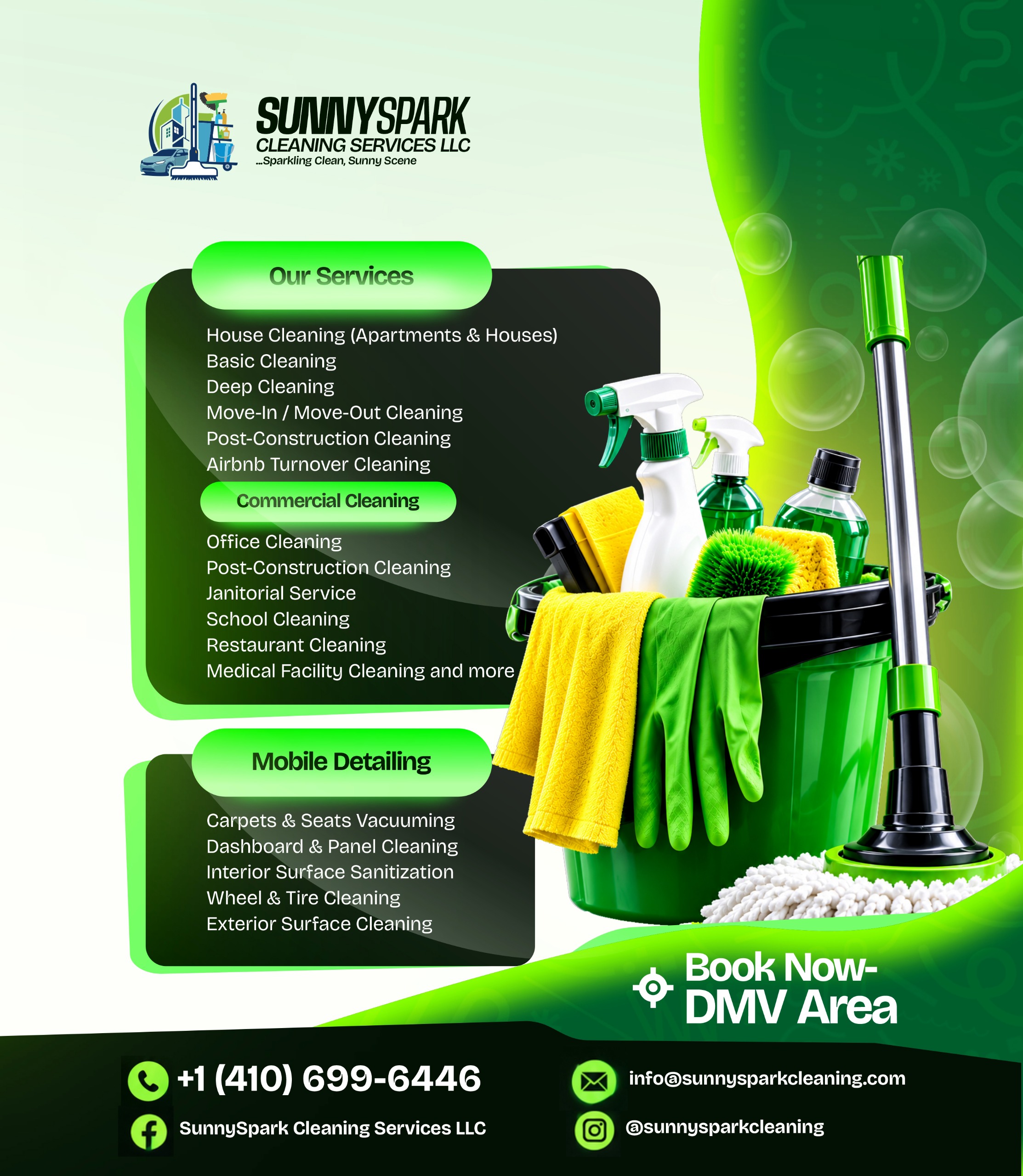 SunnySpark Cleaning Services LLC, Baltimore, Maryland Flyer